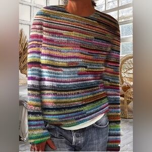 Multicolor Striped Women's Cozy, Stylish Sweater..
